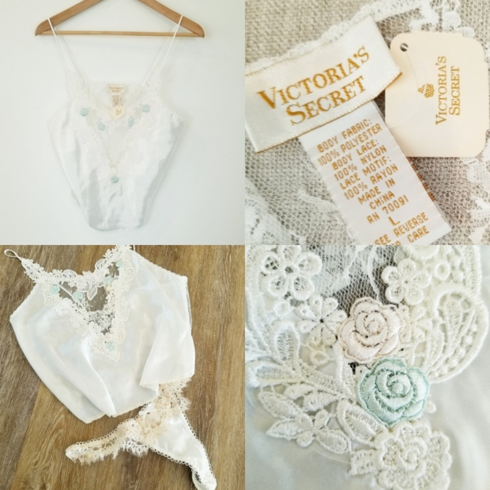 Victoria's Secret Vintage Gold Label Lingerie Lace Crochet Embroidery Crop  NWT